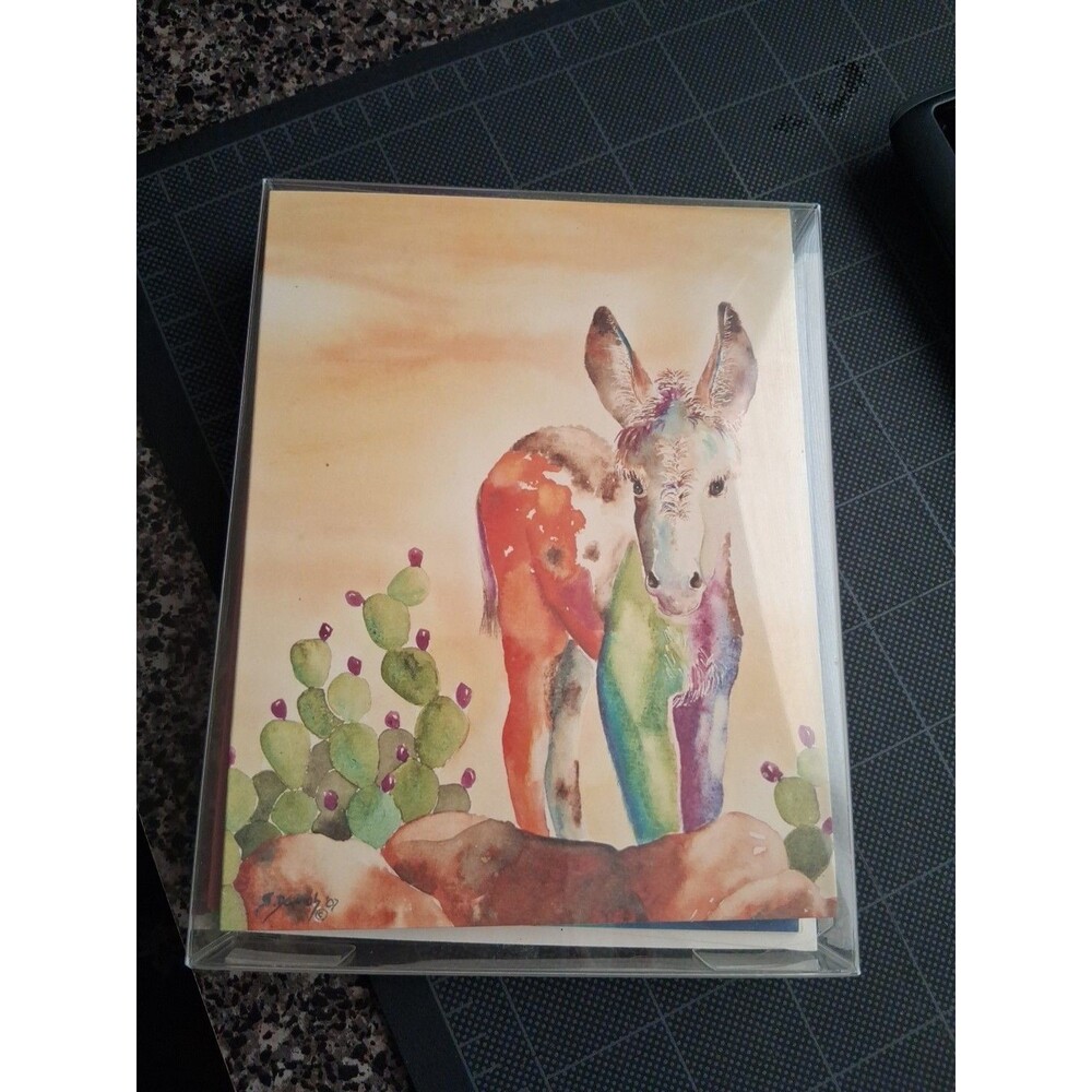 Greeting Cards Donkey Desert Darrah Studios, AZ Set Of 12 With Envelopes.